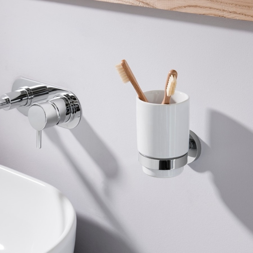 Product Lifestyle image of the Crosswater Central Tumbler Holder
